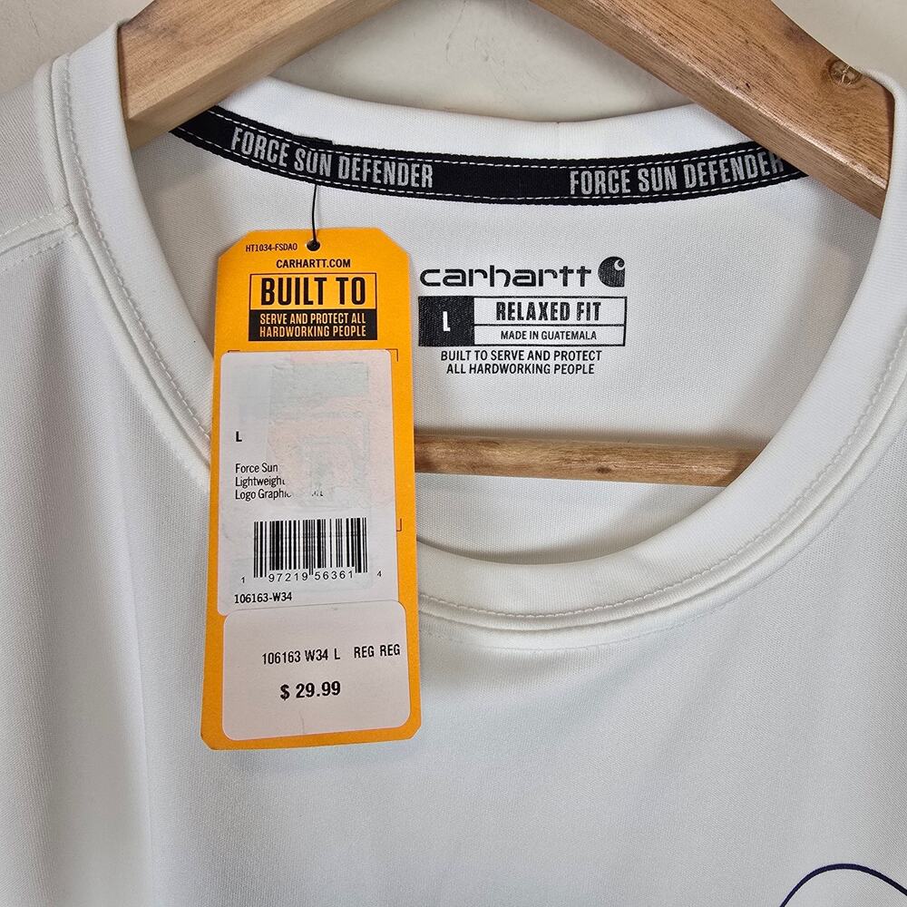 Carhartt Force Sun Defender Lightweight Short-Sleeve T-Shirt Size L White - Picture 2 of 3